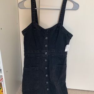 Black button up dress